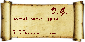 Dobránszki Gyula névjegykártya