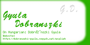 gyula dobranszki business card